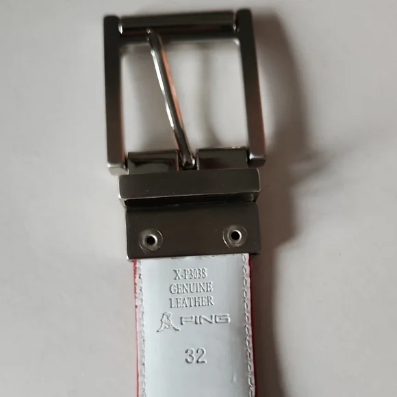 Ping Reversible Red And White Leather Belt - Picture 7 of 10
